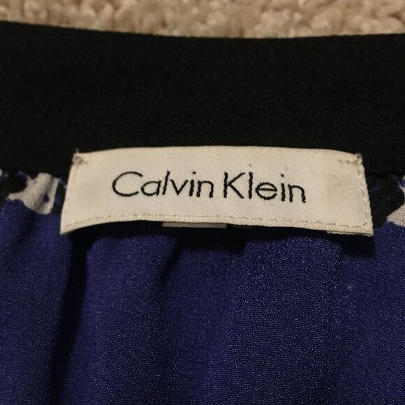 Calvin Klein Modern Colourblock Print Sheer Button Down Tunic Blouse 2X - Picture 9 of 15